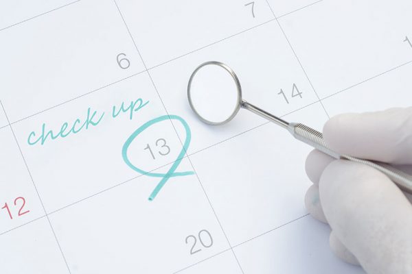 Dental check up in diary