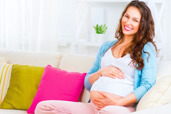 Pregnant lady smiling